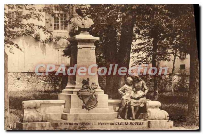 Postcard Old Embrun monument Clovis Hugues