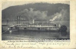 A Familiar Ohio River Scene, Portsmouth, Ohio, OH USA Steam Ship 1907 postal ...