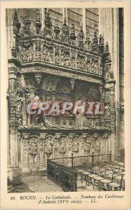 Old Postcard Rouen Cathedral Tomb of the Cardinals of Amboise (sixteenth cent...
