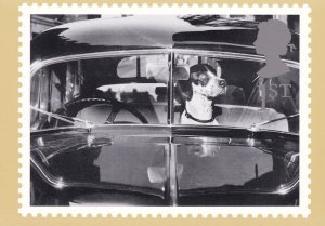 Dog Driving A Classic Car Comic Real Photo Postcard