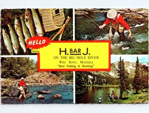 H Bar J H-J Big Hole River Wise River Montana POSTCARD 1975 McDermott, Billings