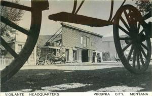 1950s Vigilante Headquarters Virginia City Montana RPPC Photo Postcard 3855