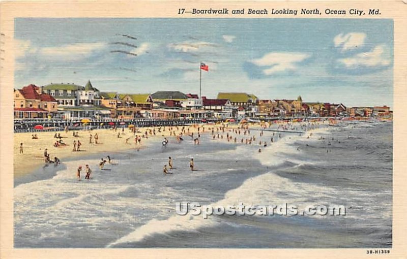 Boardwalk & Beach in Ocean City, Maryland