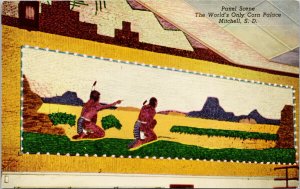 Mitchell SD Panel Scene World's Only Corn Palace Indigenous Unused Postcard G54