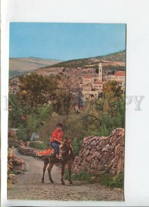 435635 ISRAEL JERUSALEM Ein Kerem village native boy on DONKEY Old postcard
