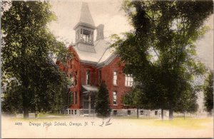 Postcard NY Owego High School ub Rotograph
