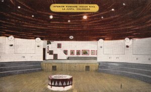 Vintage Postcard Interior Koshare Indian Kiva La Junta Colorado Elmer C. Clark