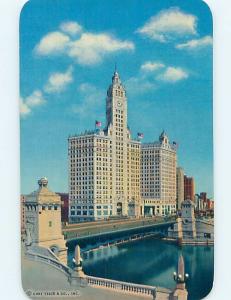 Unused Pre-1980 BRIDGE AT WRIGLEY BUILDING Chicago Illinois IL hn8352