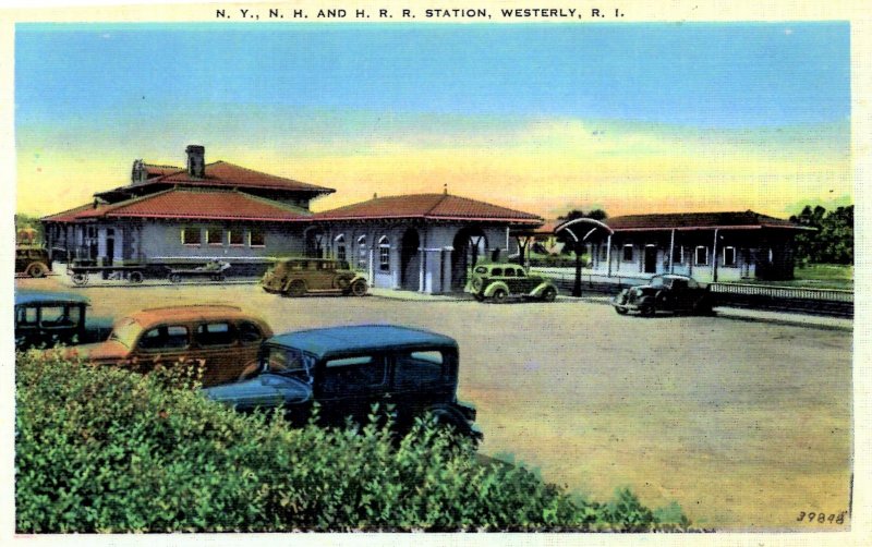 Westerly, Rhode Island - The N.Y., N.H. and H. Railroad Station - c1940
