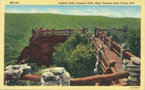 USA Lookout Point Coopers Rock West Virginia State Forest Park Linen 07.98