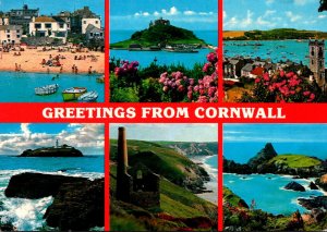 England Cornwall Greetings With Multi View 1990