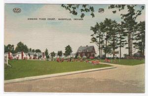 Singing Pines Court Motel Nashville IN linen postcard