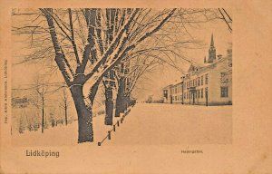 LIDKOPING SWEDEN~HAMAGATAN-SNOW VIEW~1900s ALBIN ANDERSSON PHOTO POSTCARD