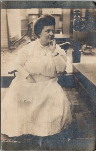 Homestead Pennsylvania Lovely Woman in her Thoughts 1912 Pittsburgh Postcard X3