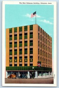 Ottumwa Iowa IA Postcard New Hofmann Building Classic Cars Exterior 1940 Vintage