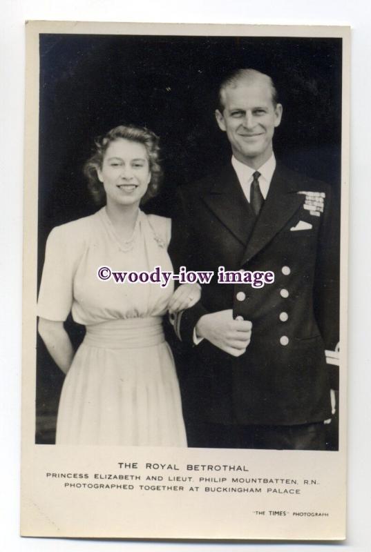 r1578 - Princess Elizabeth & Fiance Philip Mountbatten - postcard