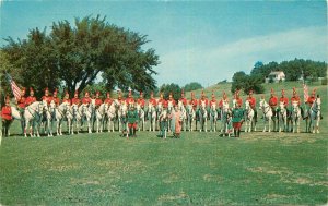 Colorpicture Dunlap 1950s White Horse Patrol Sioux City Iowa Postcard 21-3116