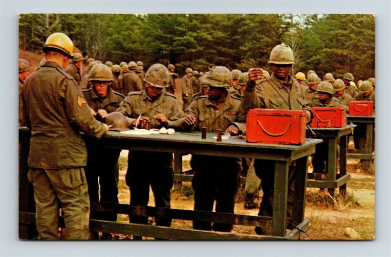 Postcard AL Fort McClellan AIT Infantry Brigade Soldiers Wire Explosives B46