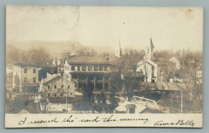 FRENCHTOWN NJ BIRDS EYE VIEW ANTIQUE REAL PHOTO POSTCARD RPPC