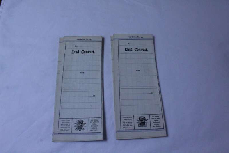 Lot of 2 Unused Vintage 1951 Series Land Contract Forms No. 213