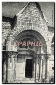 Old Postcard Perros Guirec Porch Church I