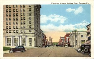 Ashland Kentucky KY Winchester Ave Street Scene Vintage Postcard