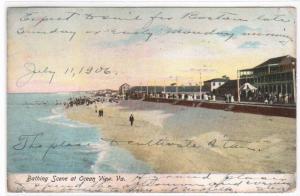 Beach Scene Ocean View Norfolk Virginia 1906 postcard