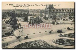 Old Postcard Panorama of Paris Tuileries and Carrousel Arc de Triomphe