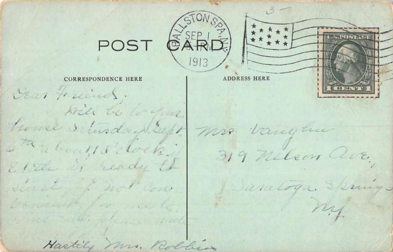 Ballston Spa New York Kayaderosseras River Antique Postcard K107475