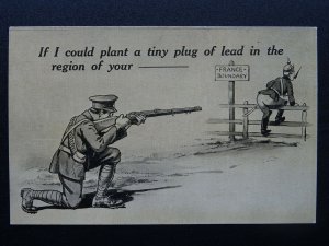 WW1 War Cartoons Series PLANT A TINY PLUG OF LEAD c1914 Postcard Bamforth 5006