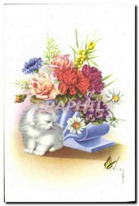 Old Postcard Fancy Cat Kitten