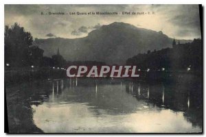 Old Postcard Ggrenoble Quays and Moucherotte Night Effect