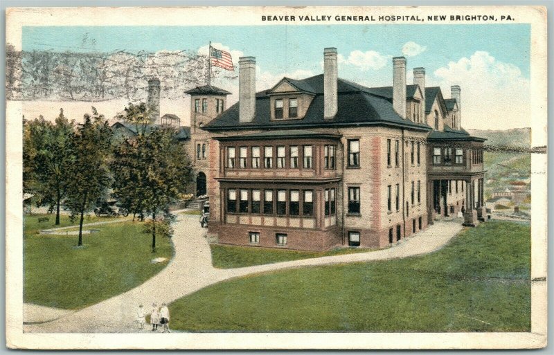 NEW BRIGHTON PA BEAVER VALLEY GENERAL HOSPITAL 1917 ANTIQUE POSTCARD