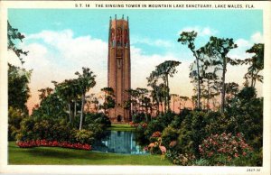 VINTAGE POSTCARD THE SINGING TOWER IN MOUNTAIN LAKE SANCTUARY LAKE WALES FLORIDA