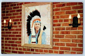 c1950's Chief Pokagon At Potawatomi Inn Tribe Portrait Angola Indiana Postcard