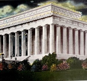 Lincoln Memorial At Night Postcard Washington DC c1940s Presidents PCBG9A