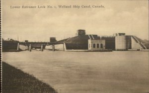 Welland Ship Canal c1910 Postcard - Lower Entrance Lock 1