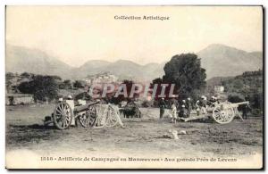 Old Postcard Army maneuvers Field Artillery At large near Levens