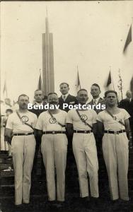 Jewish Gymnastics Group at Olympics (?), Judaica (1930s) RPPC