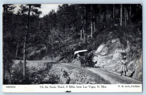 Las Vegas New Mexico Postcard Scenic Road 8 Miles Exterior c1909 Vintage Antique