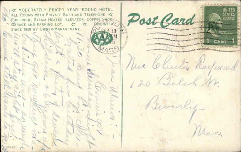 Clearwater Florida FL West Coast Hotel 1945 Calendar Vintage Postcard