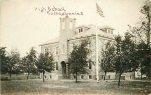 High School Rusheylvania Ohio  RPPC Photo Postcard 1173