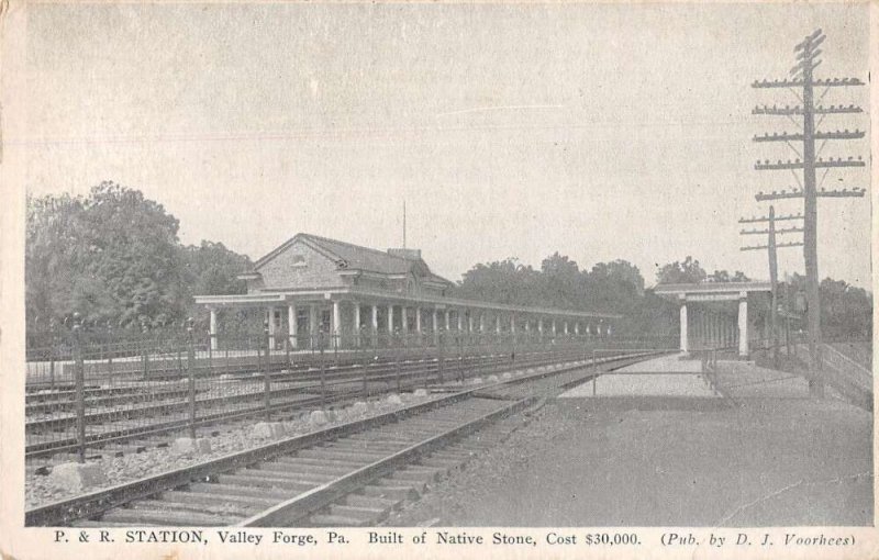 Valley Forge Pennsylvania Train Station Vintage Postcard AA41991