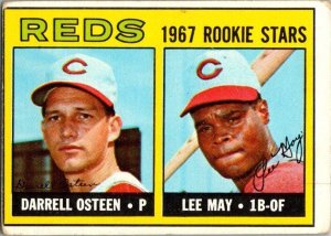 1967 Topps Baseball Card Darrell Osteen Lee May Cincinnati Reds sk2157