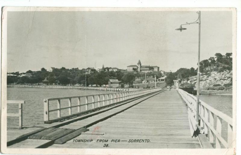 Australia, Township from Pier, Sorrento, 1950 used real photo Postcard