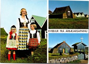 Postcard Iceland Reykjavik Kvedjur fra  �rb�jarsafninu Greetings   folk Museum