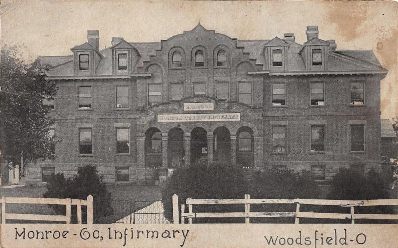 E75/ Woodsfield Ohio Postcard Monroe County 1909 County Infirmary Building 8