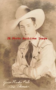 Radio Personality, RPPC, Cowboy Tex Thoowl(?)