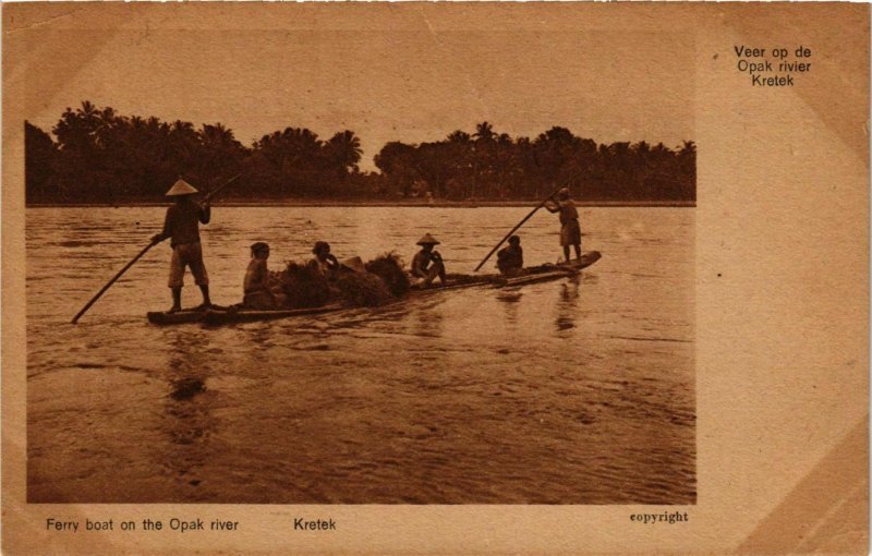 CPA AK Indonesia Veer op de Opak rivier Kretek (360433)