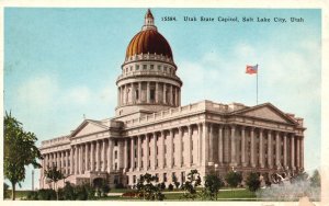 Vintage Postcard State Capitol Building Historical Landmark Salt Lake City Utah